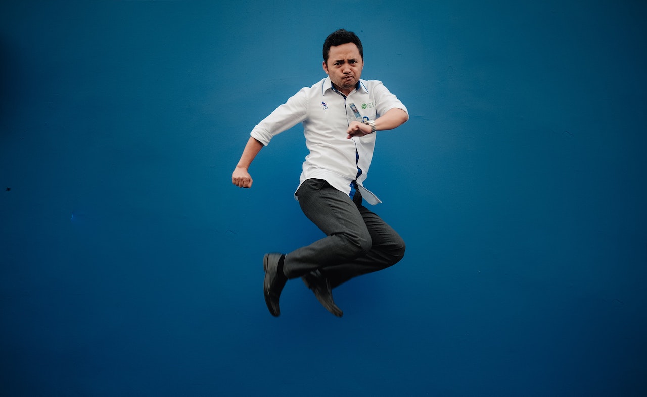 Man leaping to illustrate job hopping