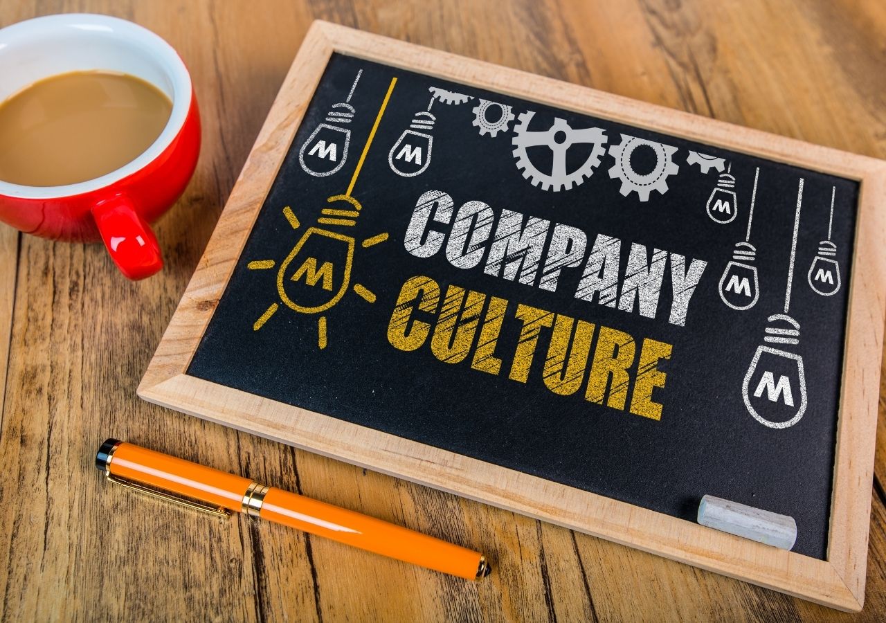Photo of sign that says company culture