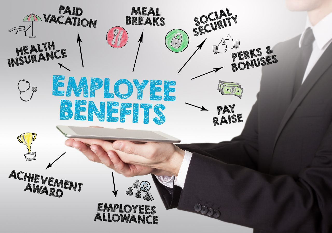 Photo of various employee benefits to illustrate What Benefits Employees Care About.