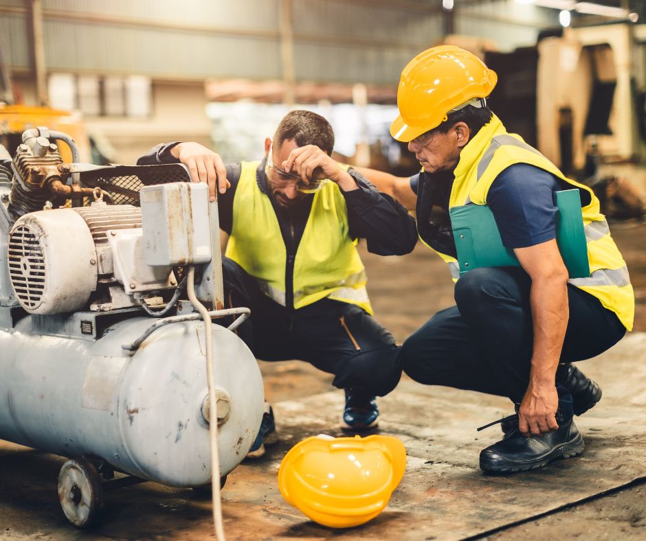 Photo of distressed warehouse worker to illustrate why safety measures are important.