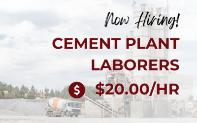 Now Hiring: Cement Plant Laborers – Apple Valley, CA