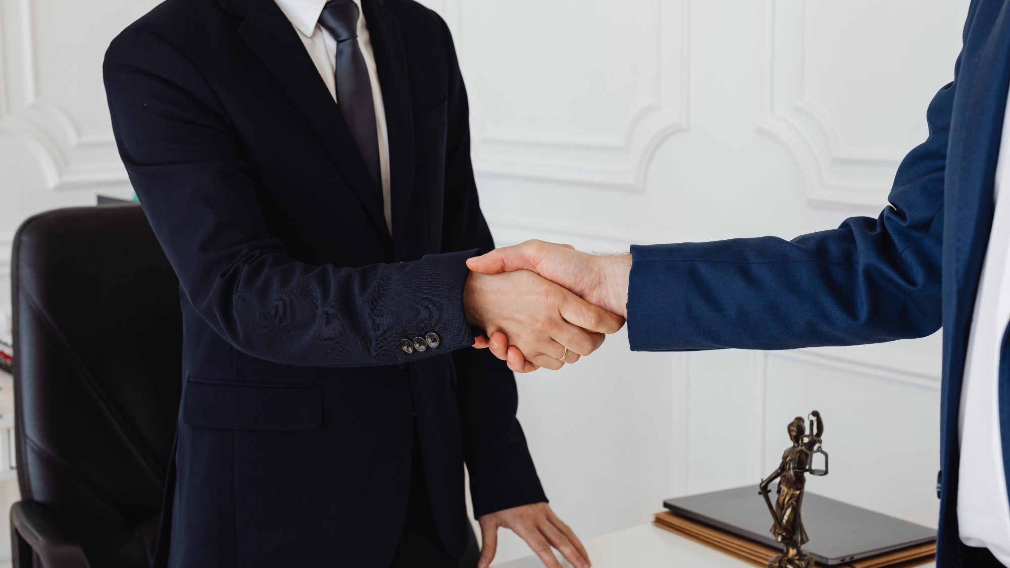 Two professionals shaking hands