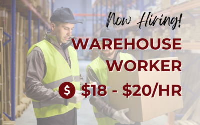 Now Hiring: Warehouse Worker – Apple Valley, CA