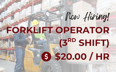 Now Hiring: Forklift Operator (3rd Shift) – Victorville, CA